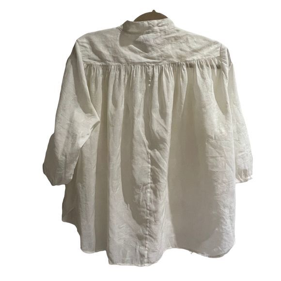 REBECCA MINKOFF Women's Small 3/4 Sleeves Modal Blend Top Blouse Cream Loose Fit - Picture 5 of 12